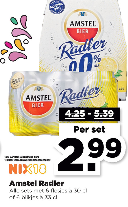 Amstel   radler bier folder aanbieding bij  Plus - details