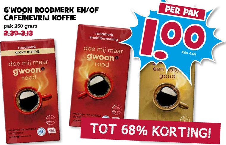 Gwoon   koffie folder aanbieding bij  Boons Markt - details