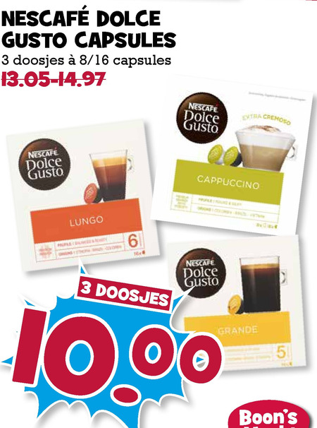 Nescafe   dolce gusto capsules folder aanbieding bij  Boons Markt - details