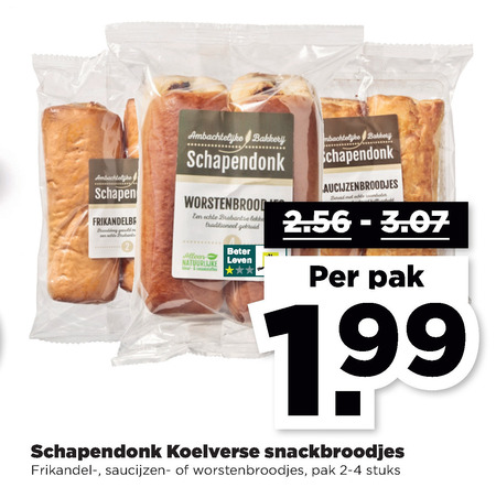 Schapendonk   worstenbroodjes, frikandelbroodjes folder aanbieding bij  Plus - details