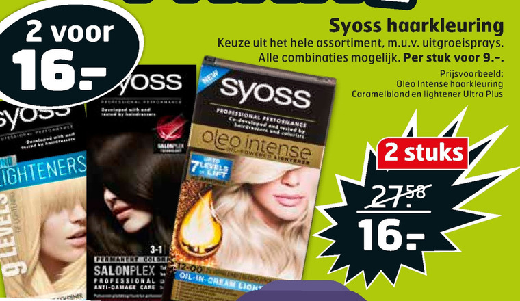 Syoss haarkleuring folder aanbieding bij -