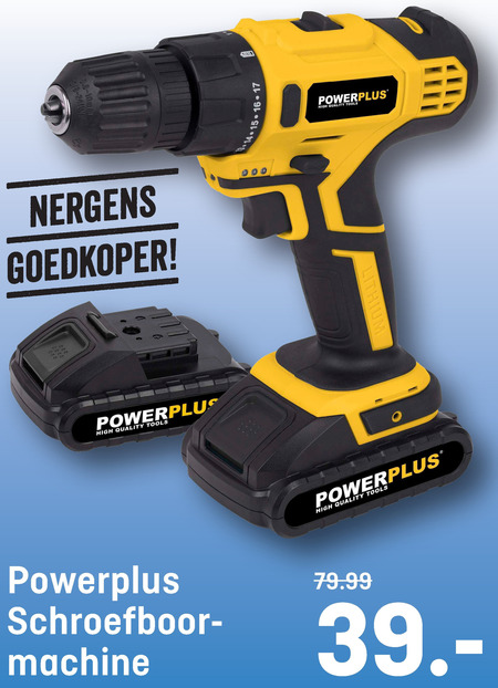 powerplus   accuboormachine folder aanbieding bij  Hubo - details