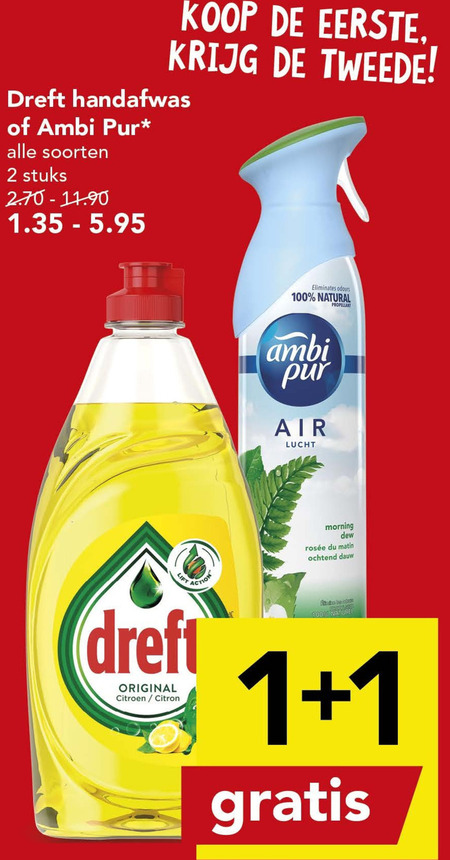 Dreft   luchtverfrisser, afwasmiddel folder aanbieding bij  Deen - details