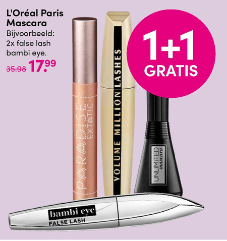 L Oreal   mascara folder aanbieding bij  DA - details