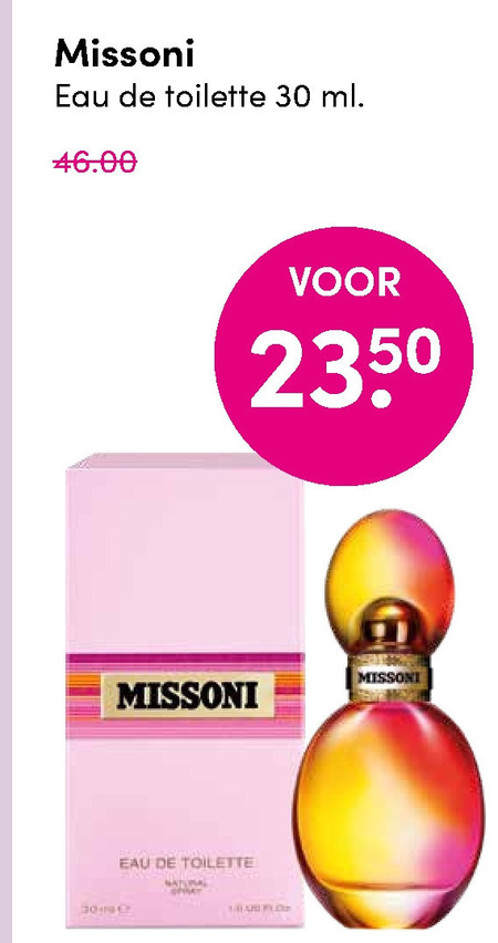 Missoni   eau de toilette folder aanbieding bij  DA - details