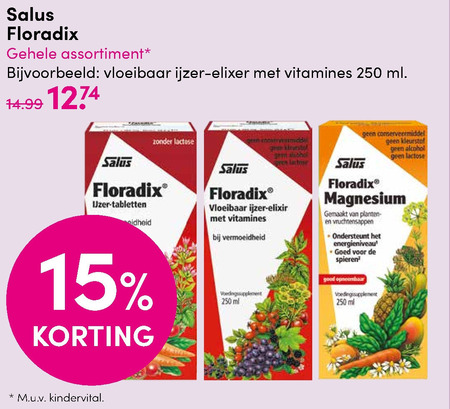 Salus   voedingssupplement folder aanbieding bij  DA - details