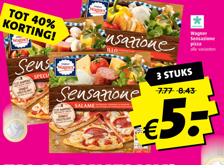 Wagner   diepvriespizza folder aanbieding bij  Boni - details