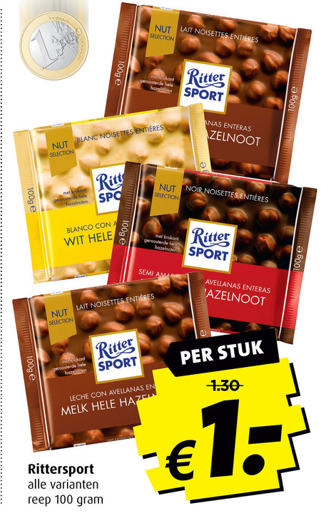 Ritter Sport   chocolade folder aanbieding bij  Boni - details