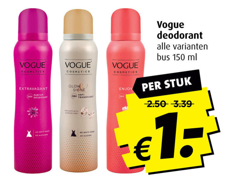 Vogue   deodorant folder aanbieding bij  Boni - details