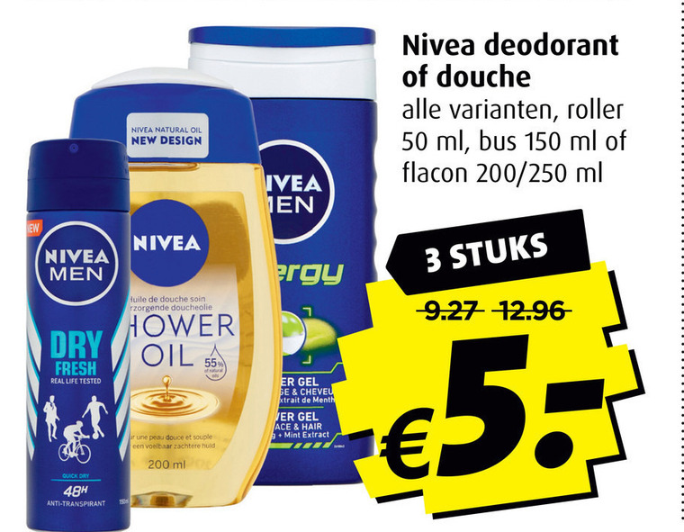 Nivea   douchegel, deodorant folder aanbieding bij  Boni - details