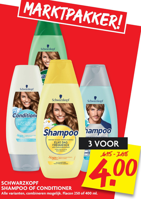 Schwarzkopf   shampoo, conditioner folder aanbieding bij  Dekamarkt - details