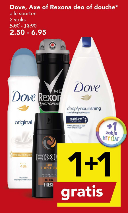 Rexona   deodorant, douchegel folder aanbieding bij  Deen - details