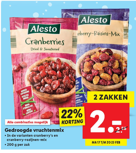 Alesto   gedroogde cranberries folder aanbieding bij  Lidl - details