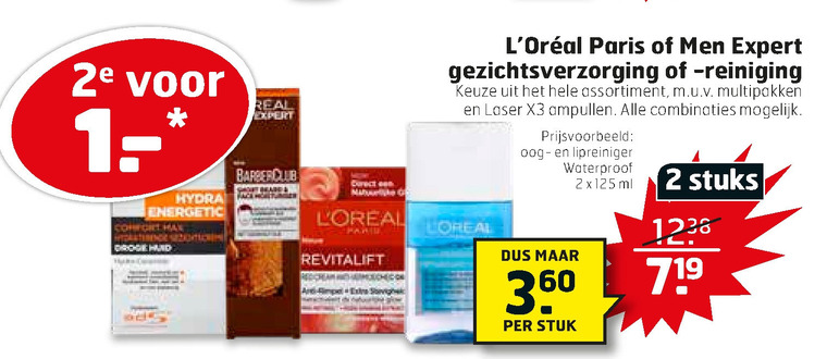 L Oreal   heren gezichtsverzorging, gezichtsreiniging folder aanbieding bij  Trekpleister - details