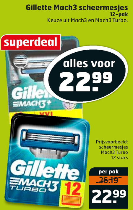 Gillette   scheermesjes folder aanbieding bij  Trekpleister - details