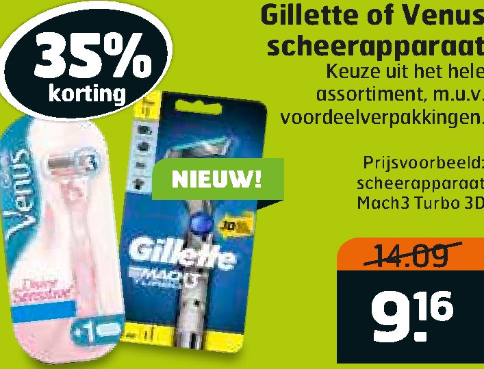 Gillette Venus   dames scheermesje, heren handscheerapparaat folder aanbieding bij  Trekpleister - details