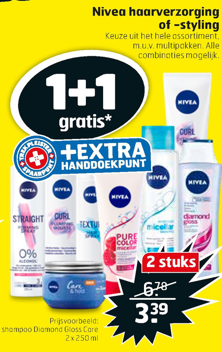 Nivea   haargel, shampoo folder aanbieding bij  Trekpleister - details