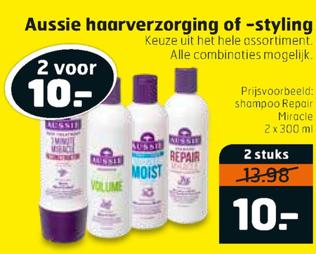 Aussie   haarverzorging, conditioner folder aanbieding bij  Trekpleister - details