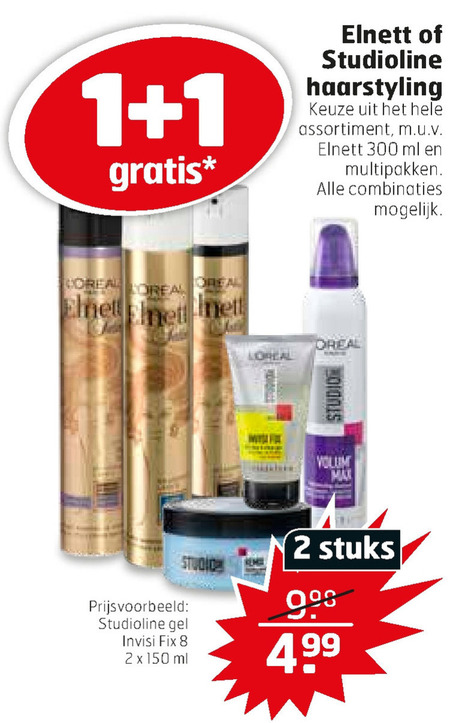 Elnett   haargel, hairspray folder aanbieding bij  Trekpleister - details