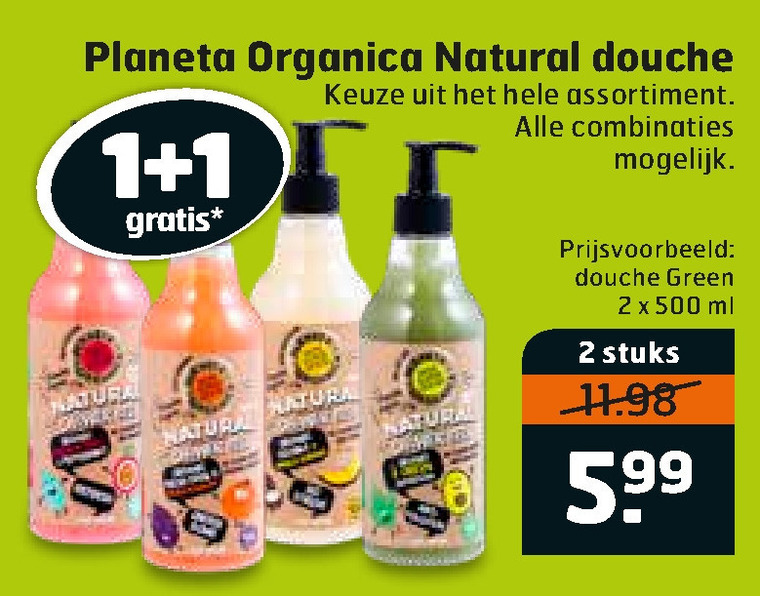 Planeta Organico   douchegel folder aanbieding bij  Trekpleister - details