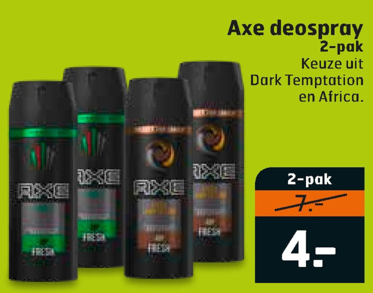 Axe   deodorant folder aanbieding bij  Trekpleister - details