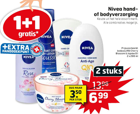 Nivea   bodylotion, handcreme folder aanbieding bij  Trekpleister - details