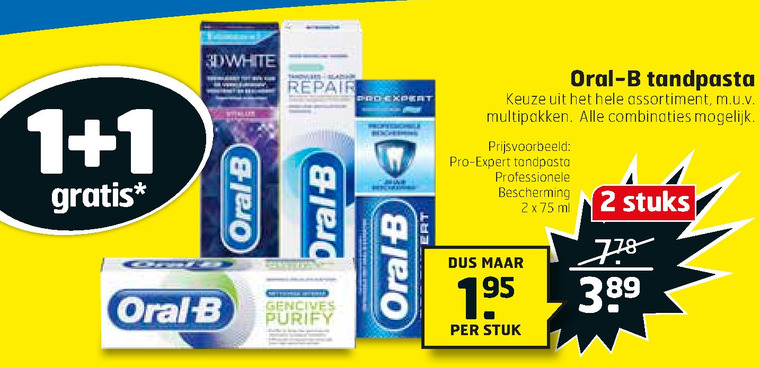 Oral-B   tandpasta folder aanbieding bij  Trekpleister - details