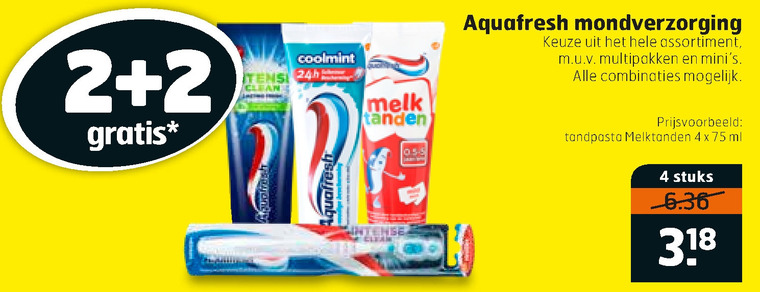 Aquafresh   tandenborstel, tandpasta folder aanbieding bij  Trekpleister - details