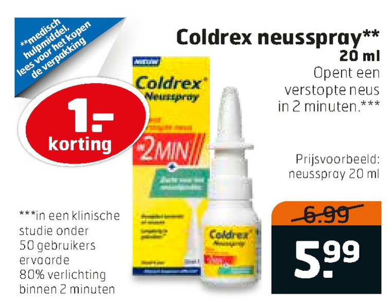 Coldrex   neusspray folder aanbieding bij  Trekpleister - details