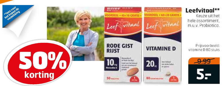 Leef Vitaal   voedingssupplement folder aanbieding bij  Trekpleister - details