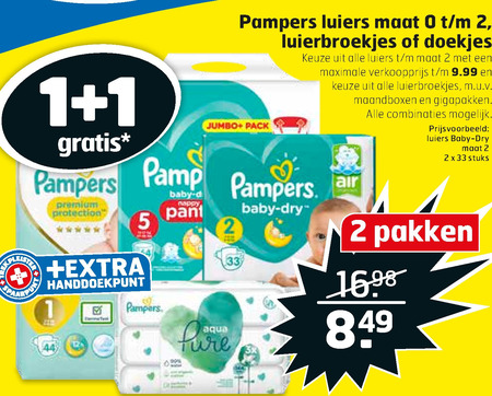 Pampers   billendoekjes, luiers folder aanbieding bij  Trekpleister - details