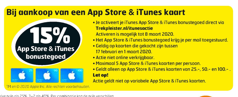 Apple   itunes kaart folder aanbieding bij  Trekpleister - details