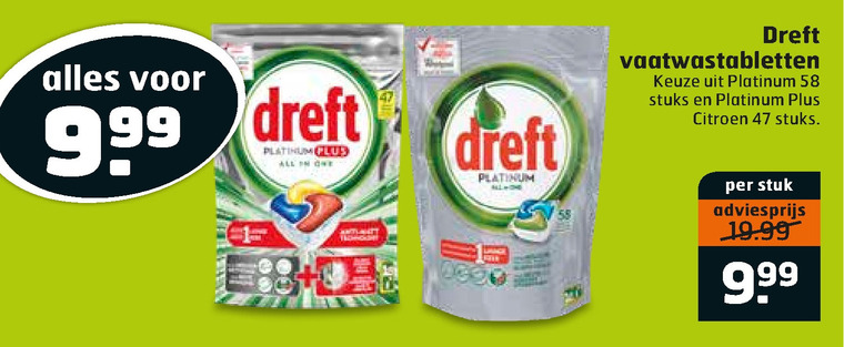 Dreft   vaatwasmiddel folder aanbieding bij  Trekpleister - details