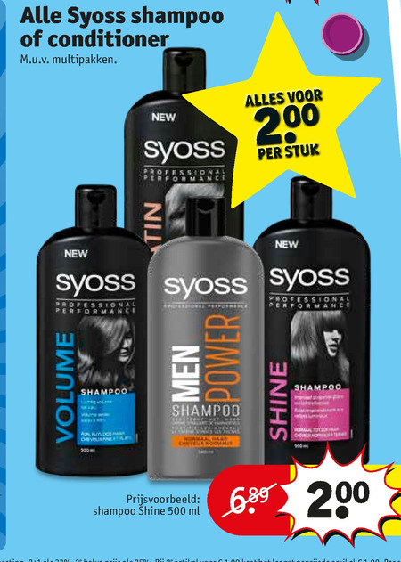 Syoss   shampoo, conditioner folder aanbieding bij  Kruidvat - details