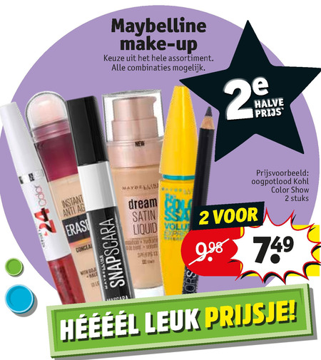 Maybelline   nagellak, cosmetica folder aanbieding bij  Kruidvat - details