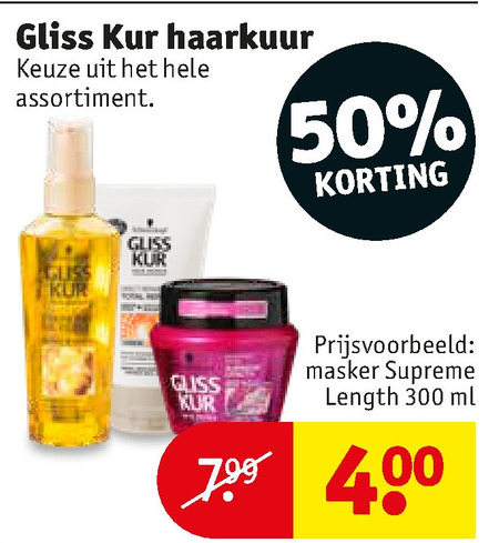 Gliss Kur   haarmasker folder aanbieding bij  Kruidvat - details