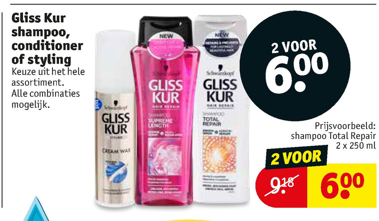 Gliss Kur   hairspray, haarmasker folder aanbieding bij  Kruidvat - details