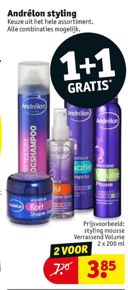 Andrelon   hairspray, haargel folder aanbieding bij  Kruidvat - details