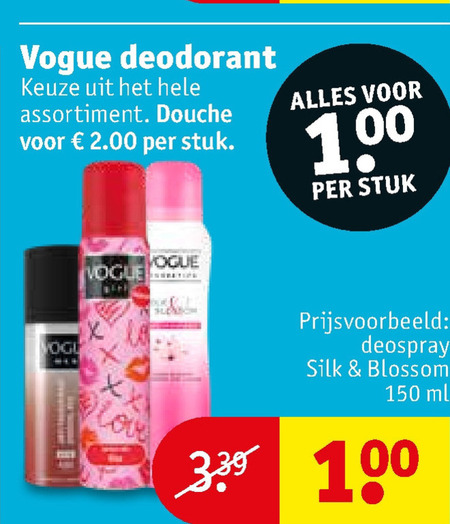 Vogue   deodorant folder aanbieding bij  Kruidvat - details