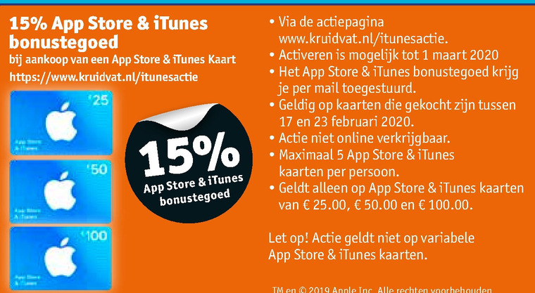 Apple   itunes kaart folder aanbieding bij  Kruidvat - details