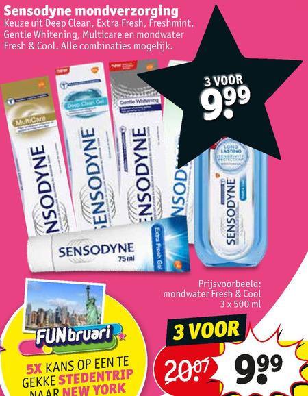 Sensodyne   mondwater, tandpasta folder aanbieding bij  Kruidvat - details