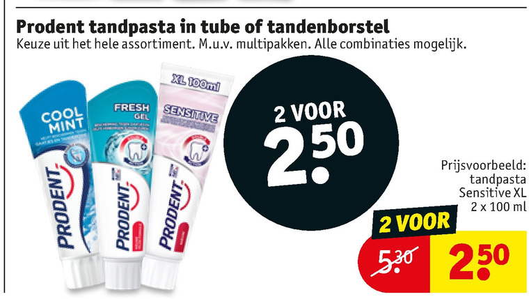 Prodent   tandpasta, tandenborstel folder aanbieding bij  Kruidvat - details