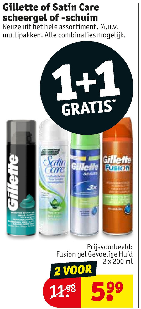 Gillette Satin Care   scheergel, scheerschuim folder aanbieding bij  Kruidvat - details