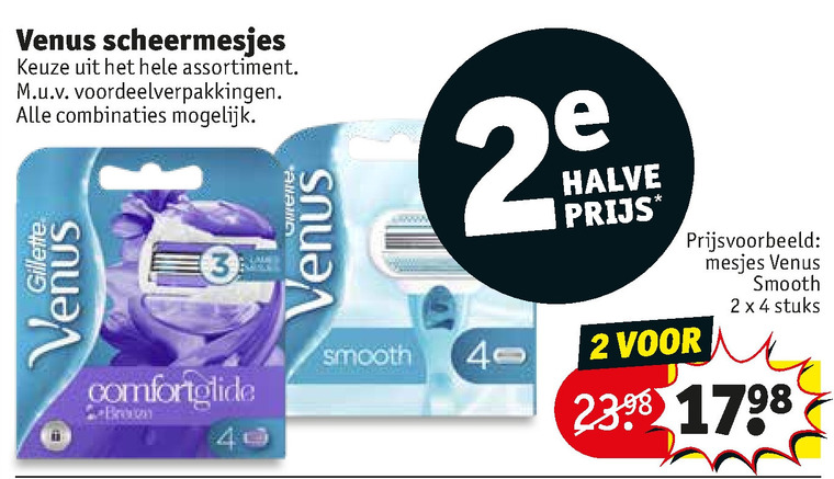 Gillette Venus   dames scheermesje folder aanbieding bij  Kruidvat - details