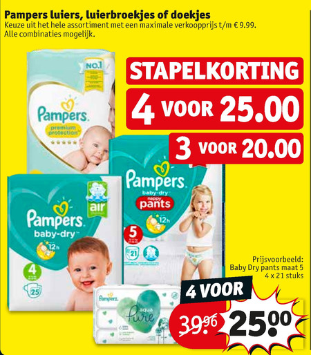 Pampers   billendoekjes, luierbroekjes folder aanbieding bij  Kruidvat - details