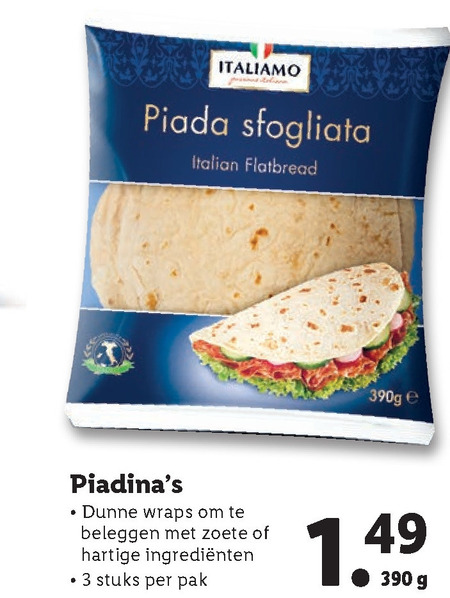 Italiamo   tortilla folder aanbieding bij  Lidl - details