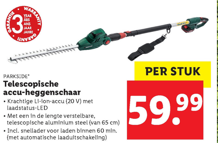 Parkside   heggenschaar folder aanbieding bij  Lidl - details