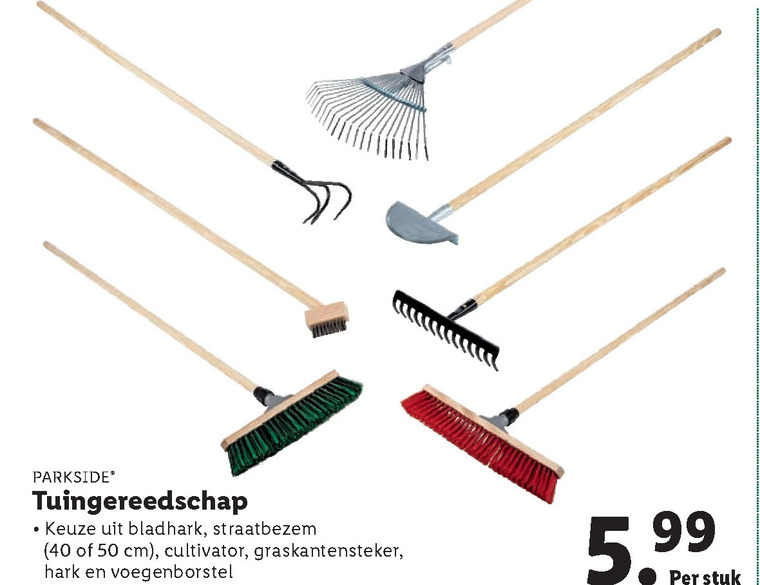 Parkside   bladhark, tuinbezem folder aanbieding bij  Lidl - details