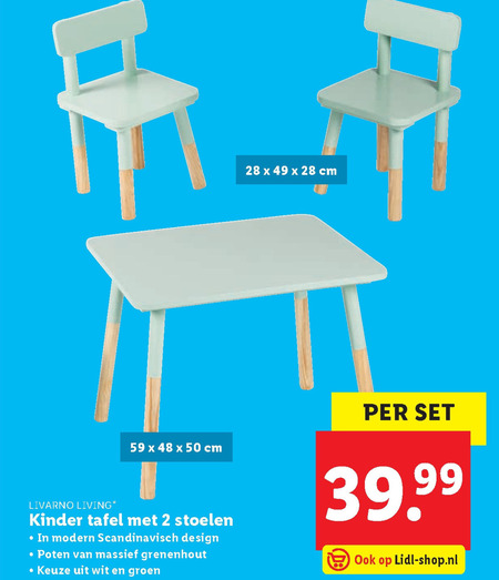 houding lenen schermutseling Livarno kinderstoel, kindertafel folder aanbieding bij Lidl - details