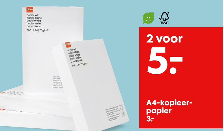 Hema huismerk   printerpapier folder aanbieding bij  Hema - details